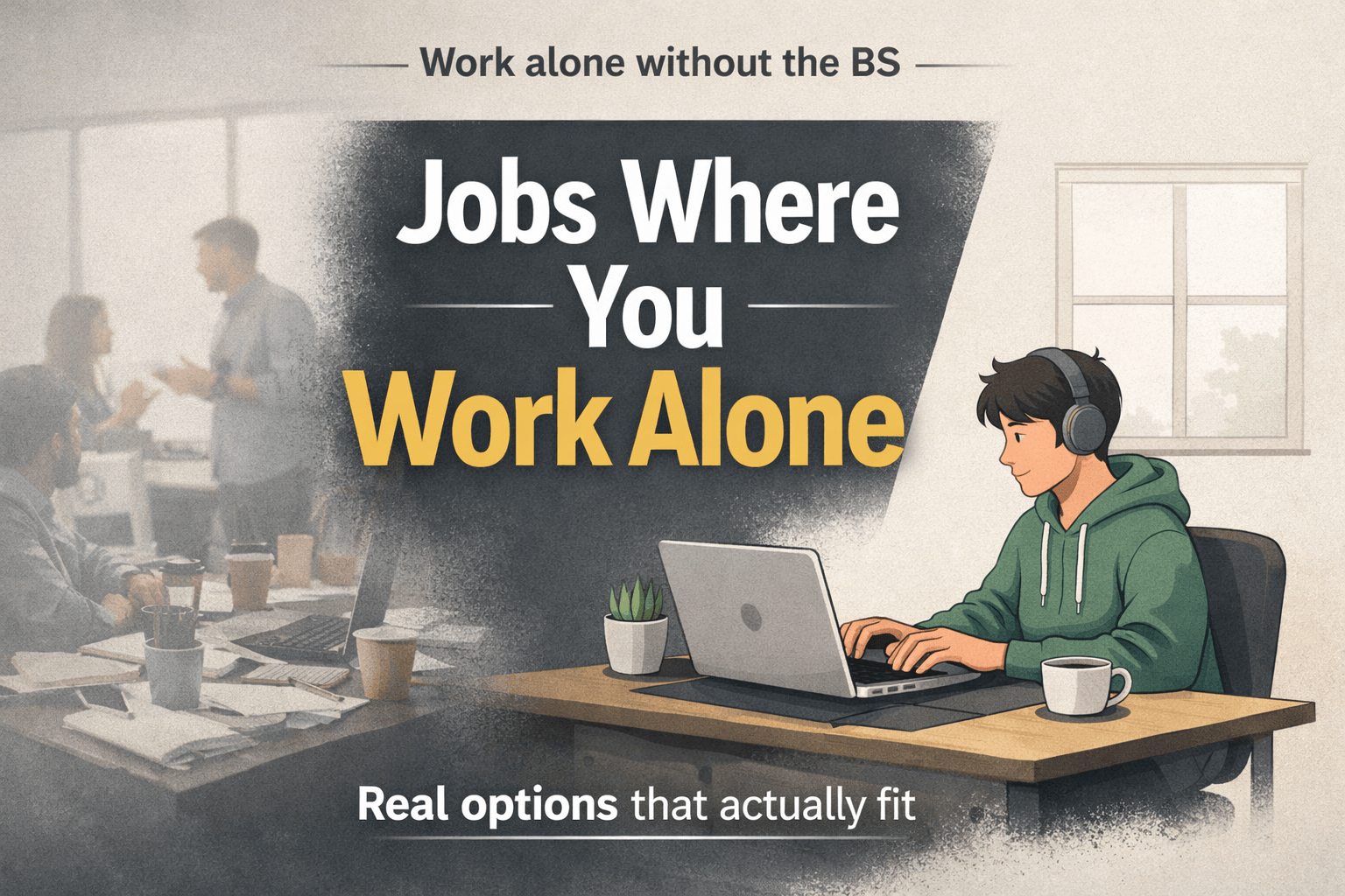 Jobs where you work alone showing realistic low-interaction career options for introverts